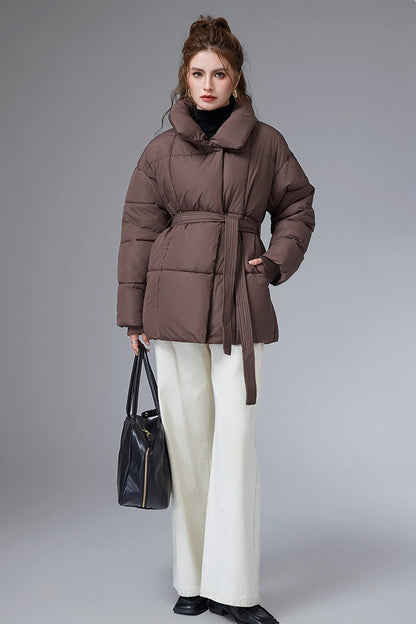 Chaqueta acolchada corta de algodón, cálida e informal