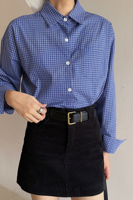 Falda retro de pana con corte en A