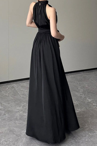 Elegante vestido maxi de noche sin mangas