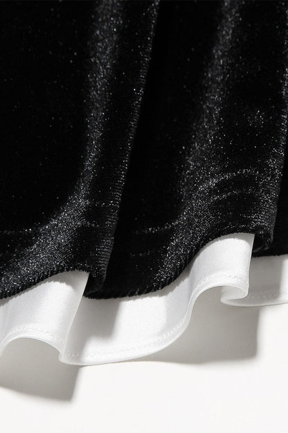 Vestido de cóctel de terciopelo con corpiño y falda A