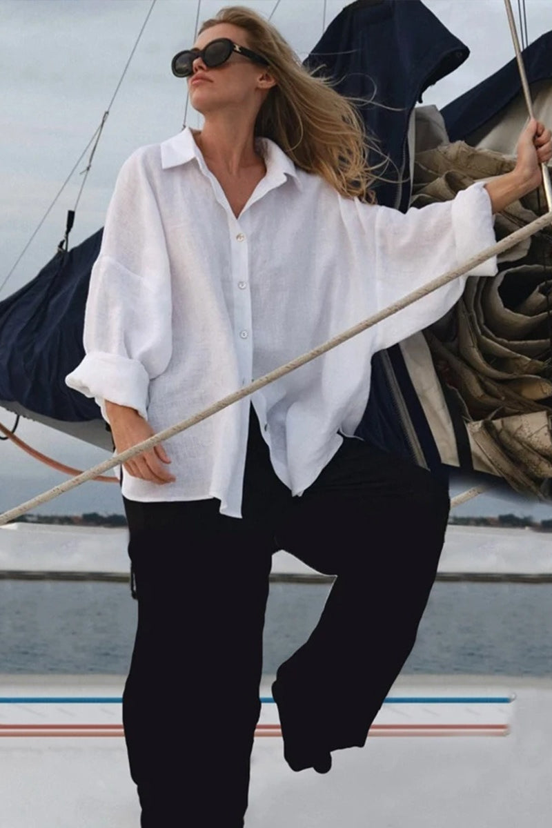 Camisa informal suelta de moda para ir al trabajo