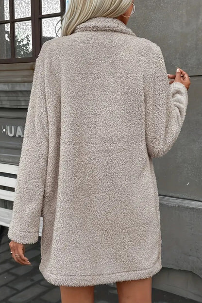 Elegant Faux Fur Single Breasted Warm Coat