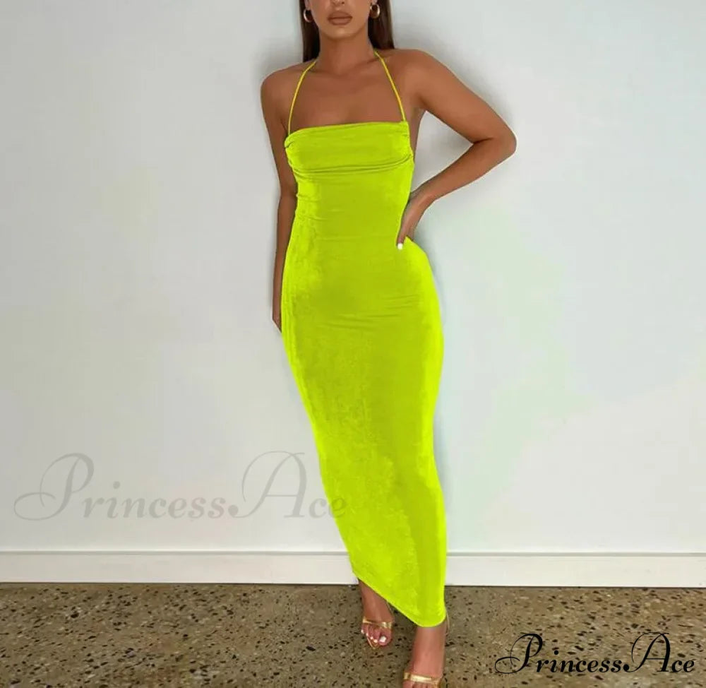 Backless Draped Maxi Dress