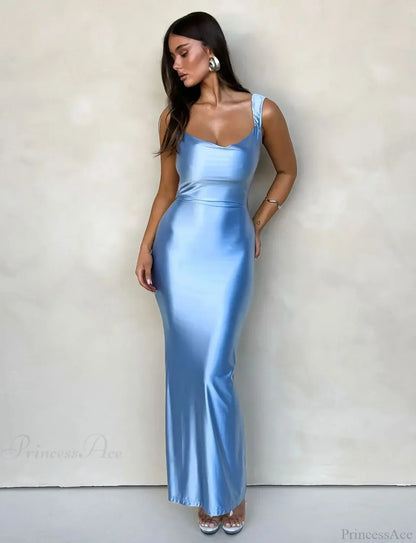 Backless Mermaid Satin Party Dress