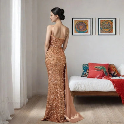 Backless Sequin Mermaid Prom Dress