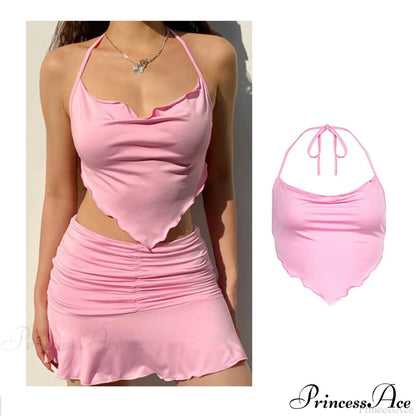 Backless Sleeveless Spaghetti Strap Halter Camis