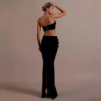 Bandage Dress Set with Rhinestone Details Prom Dress