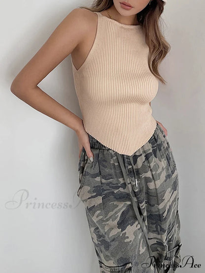 Basic Ribbed Graceful Sweater Vest