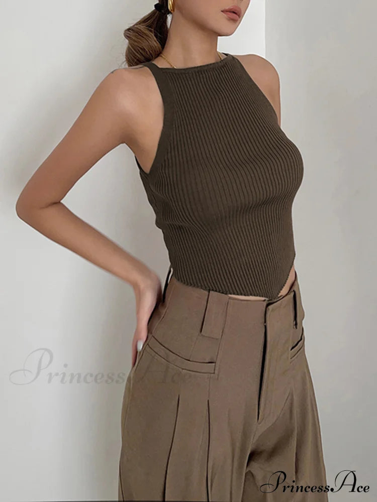 Basic Ribbed Graceful Sweater Vest