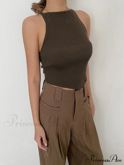 Basic Ribbed Graceful Sweater Vest