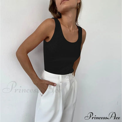 Basic Ribbed Knitted Tank Top