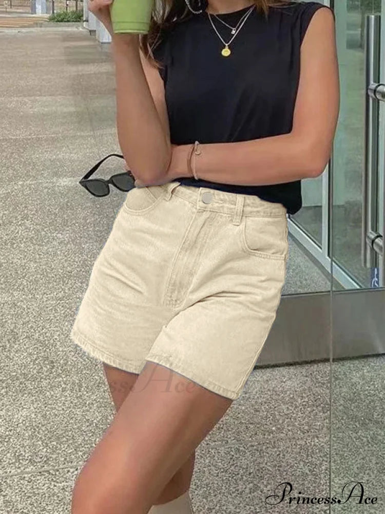 Basic Wash Straight Trendy Boyfriend Short