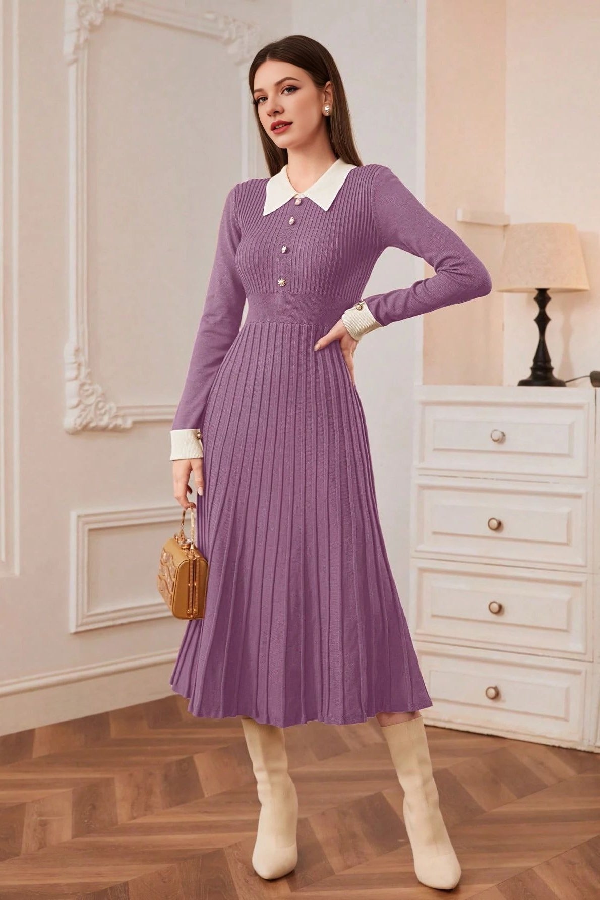 Vestido de punto A-line vintage