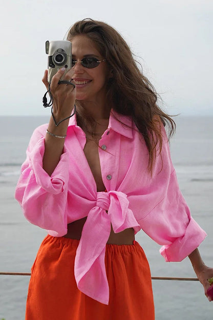 Camisa informal suelta de moda para ir al trabajo