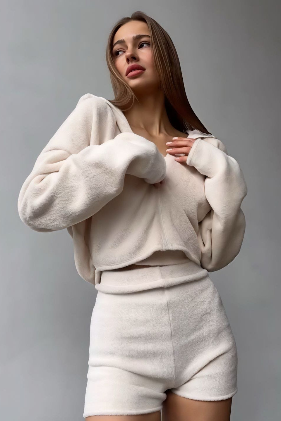 Fuzzy Solid Cardigan Tank Three Piece Set