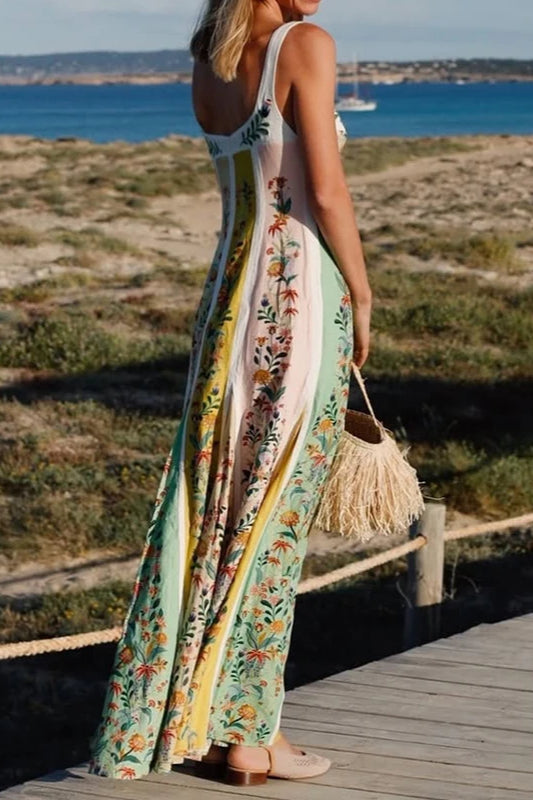 Vestido bohemio halter con estampado floral