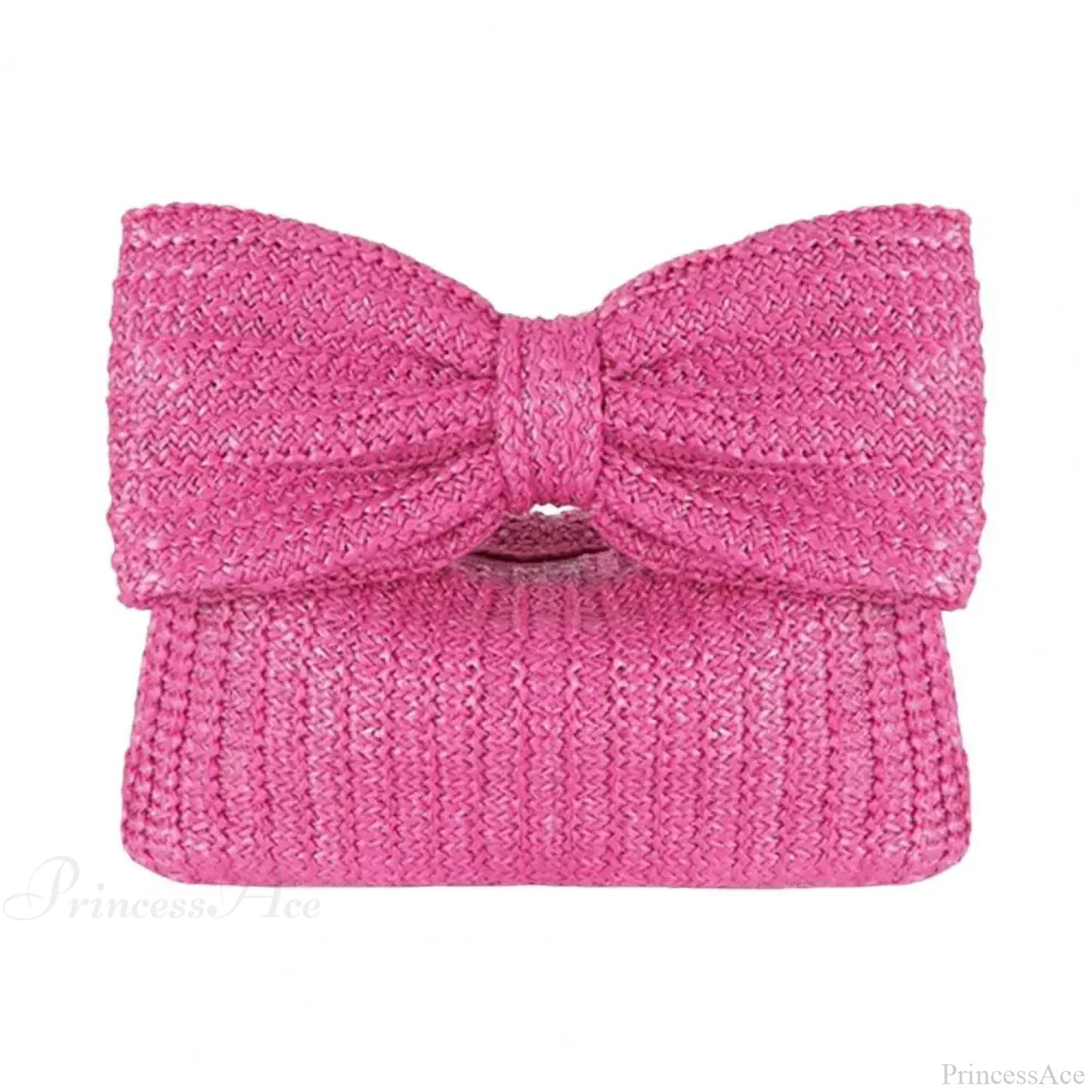 Beach Bow Crescent Shape Straw Clutch Wristlet