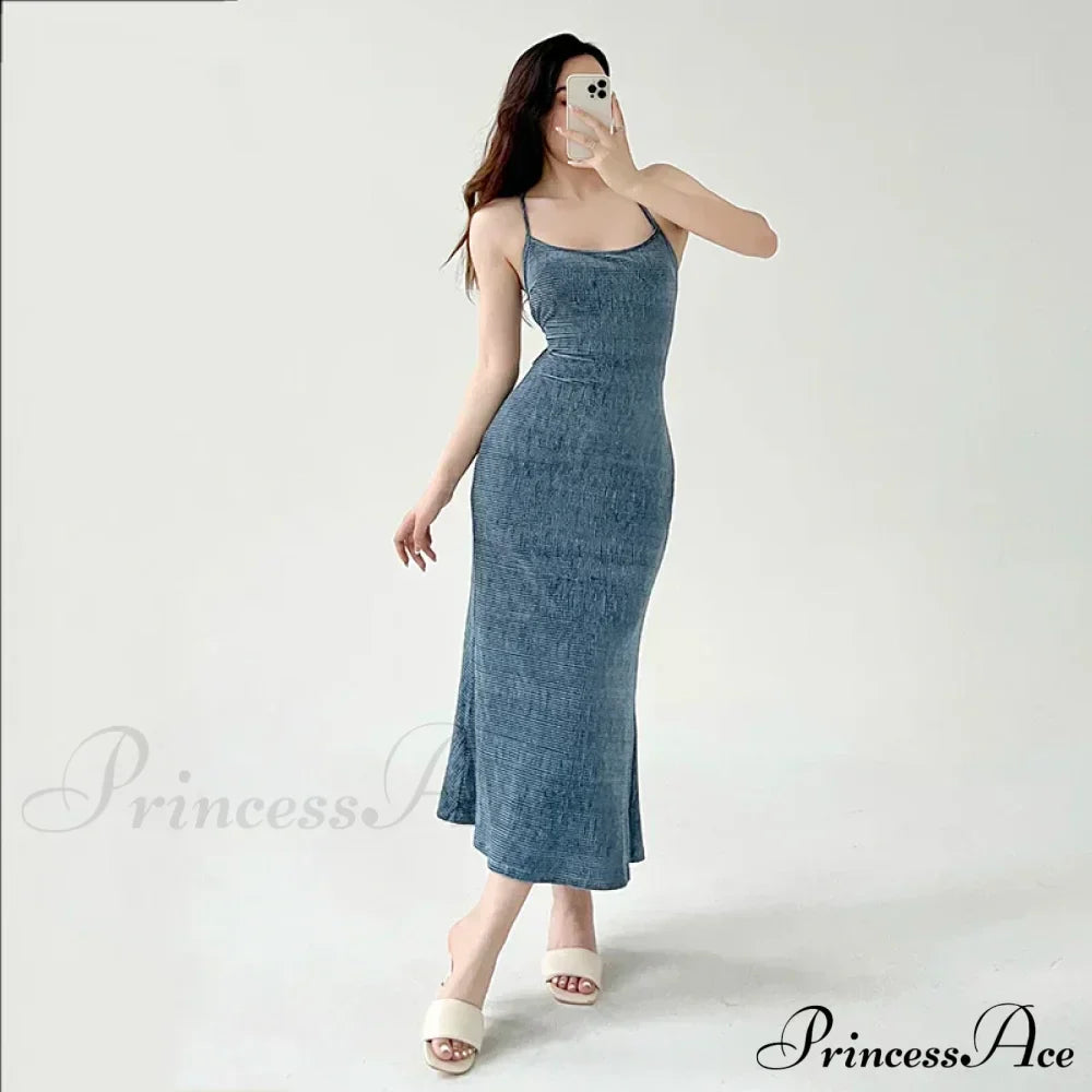 Beachwear Knit Sexy Spaghetti Strap Strapless Backless Lace Up Female Slip Holiday Club Bodycon Dress