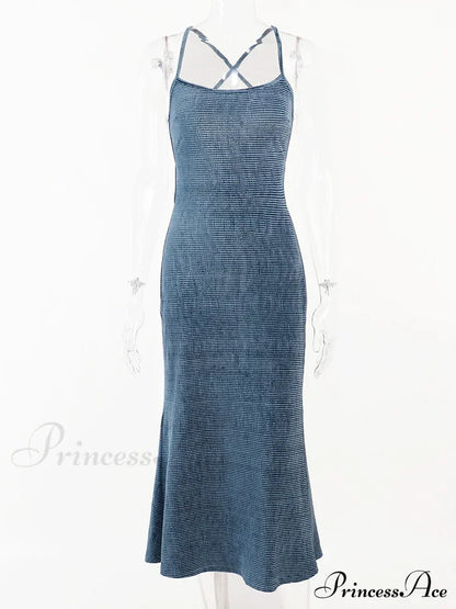 Beachwear Knit Sexy Spaghetti Strap Strapless Backless Lace Up Female Slip Holiday Club Bodycon Dress