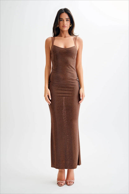Crystal Low-Back Party Dress