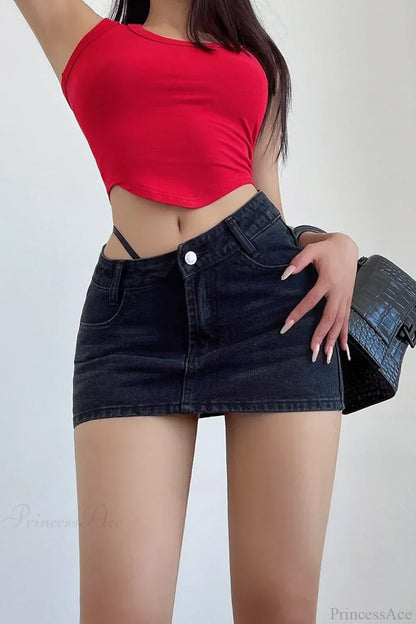 Beveled Cordage Raw Hem Skirt