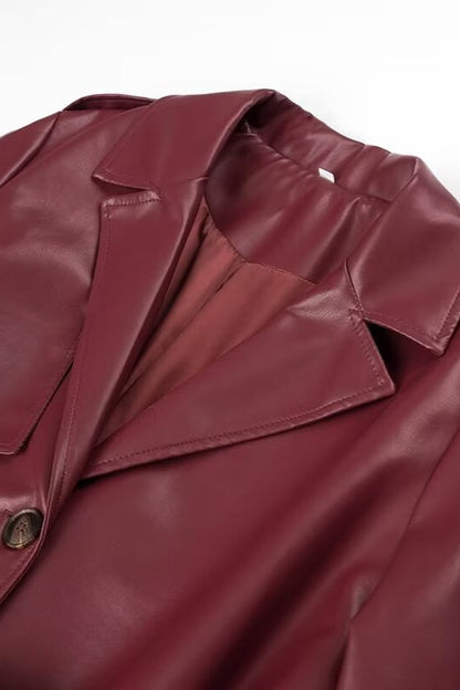 Gabardina suelta de piel
