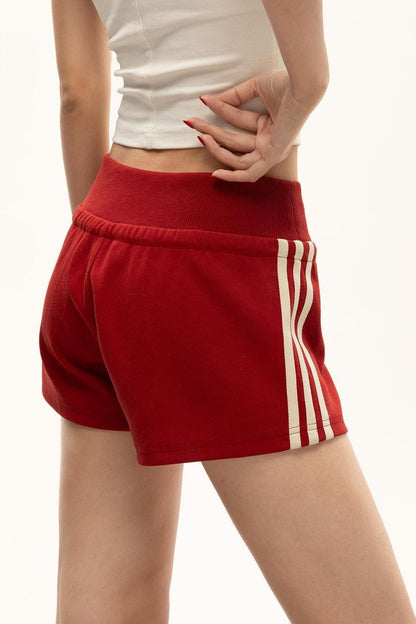 Pantalones Cortos Deportivos a Rayas Retro con Cordón
