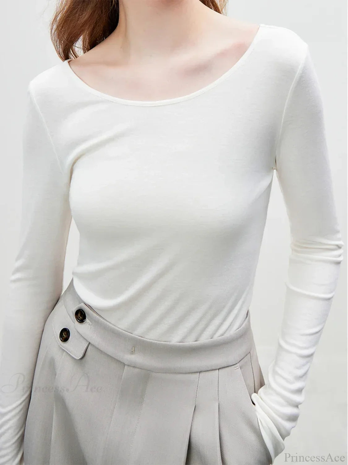 Big U - shaped Collar Slim Simple Basic Sweater