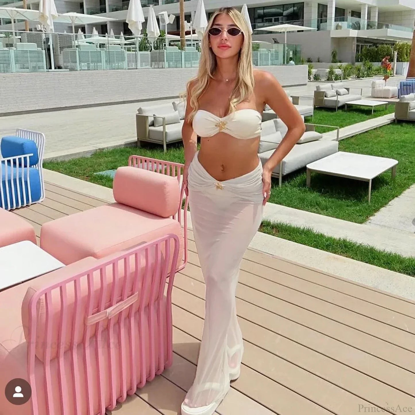 Conjunto de bikini con caftán/pareo y vestido largo, traje de baño de tres piezas