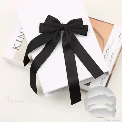 Black and White Bow Top Clip Hair Accessory