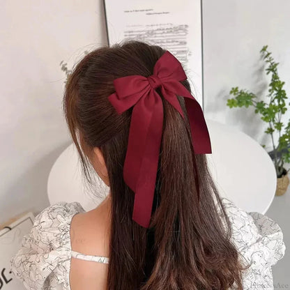 Black and White Bow Top Clip Hair Accessory