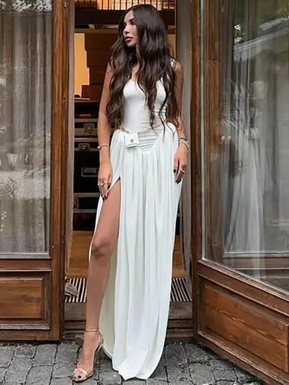 Black High Slit Maxi Vacation Dress