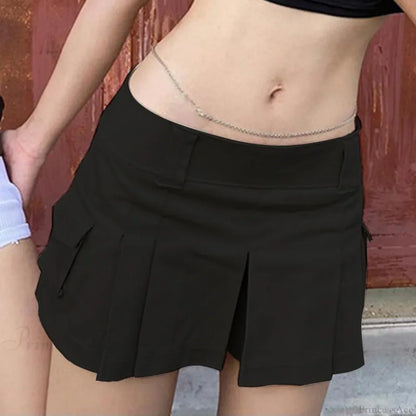 Black Pleated Tennis Style Skirt