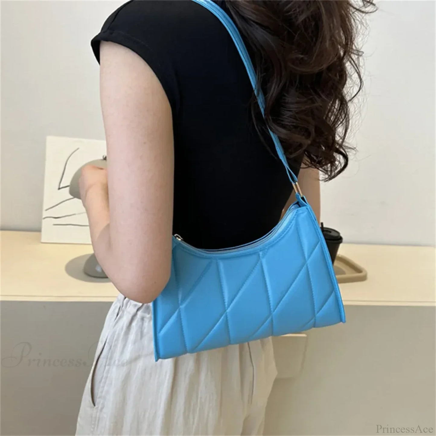 Black PU Leather Retro Hobos Shoulder Bag