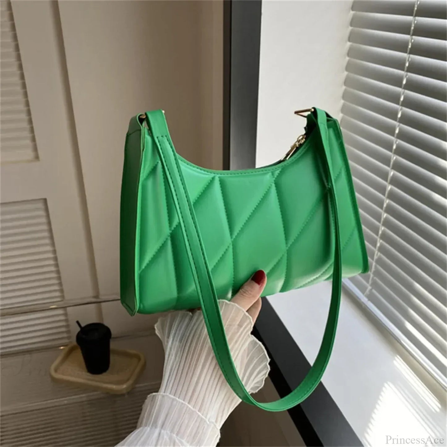 Black PU Leather Retro Hobos Shoulder Bag