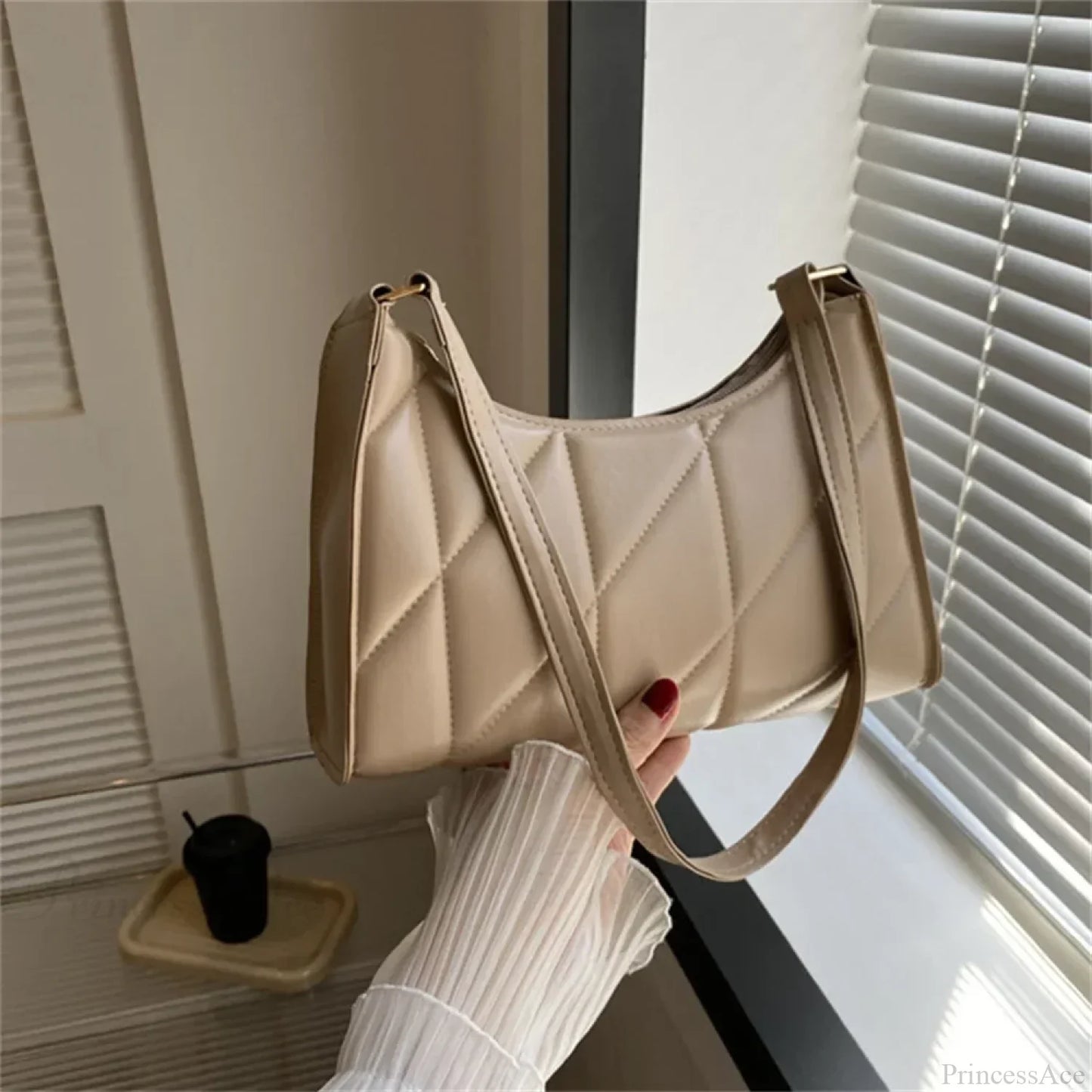 Black PU Leather Retro Hobos Shoulder Bag