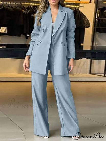 Blazer Wide Leg Pant Loose Matching OverSuit