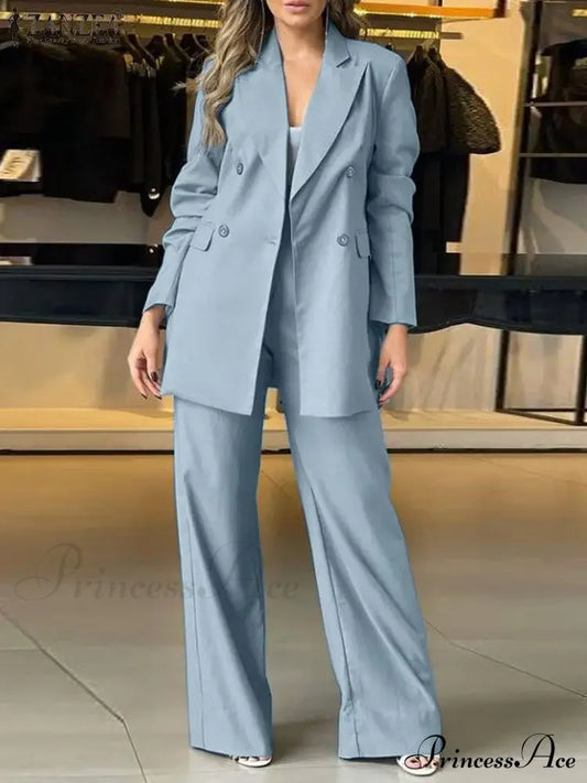 Blazer Wide Leg Pant Loose Matching OverSuit