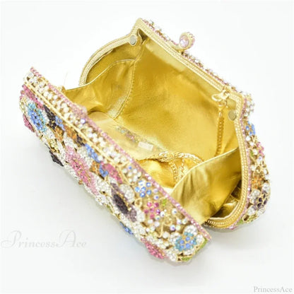 Bling Crystal Bridal Wedding Flower Diamond Clutch Bag