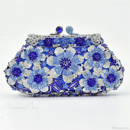 Bling Crystal Bridal Wedding Flower Diamond Clutch Bag