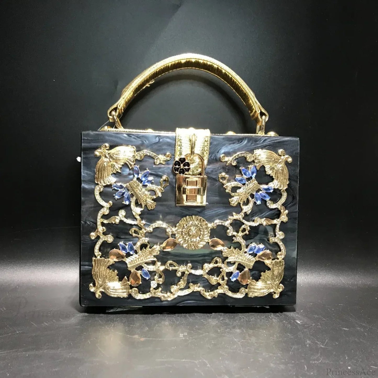 Bling Sequined Heart Evening Clutch Bag