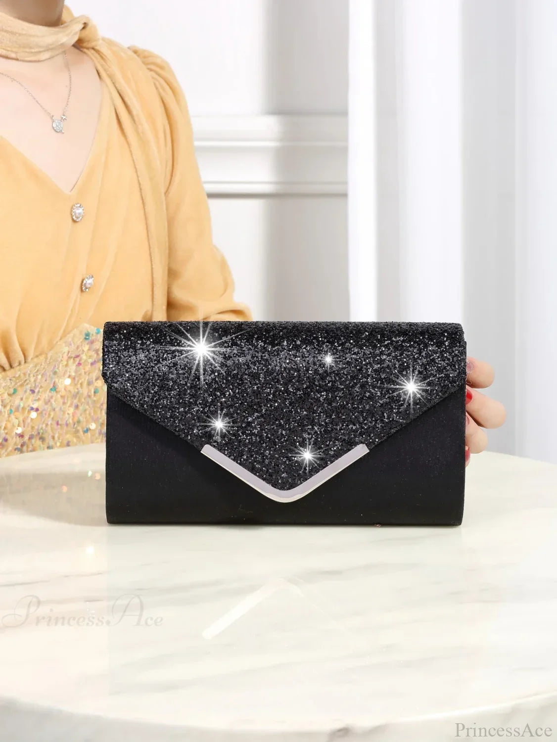 Bling Shiny Elegant Envelope Clutch Party Wedding Bag