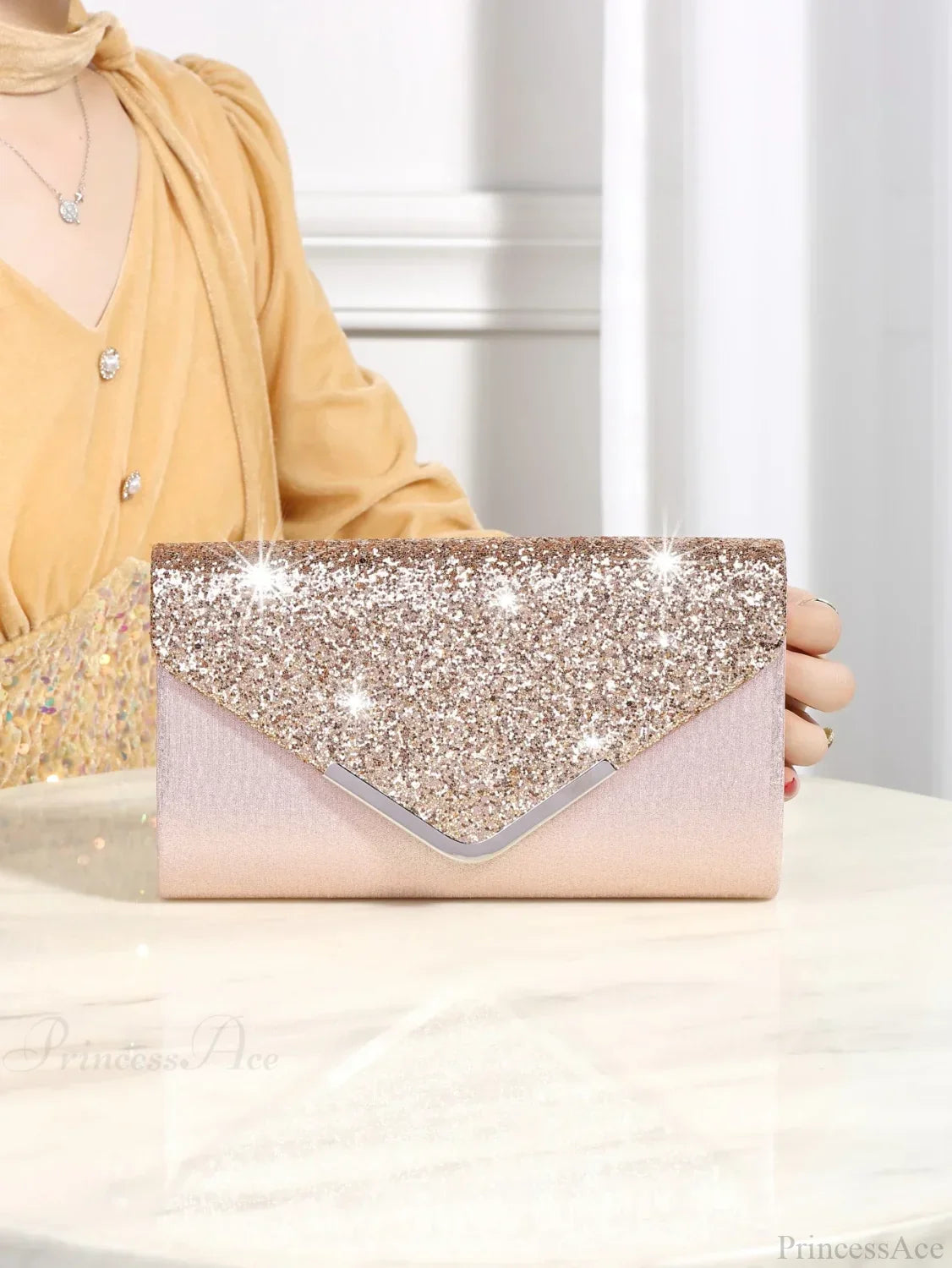 Bling Shiny Elegant Envelope Clutch Party Wedding Bag