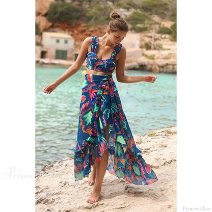 Conjunto de dos piezas de talle alto "Ojo de Demonio Azul"