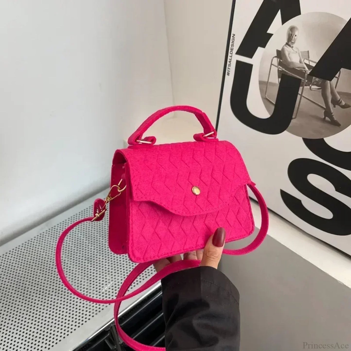 Blue Subaxillary Korean Fashion Shoulder Handbag