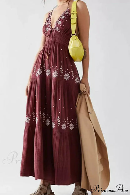 Bohemian Flower Beach Holiday Boho Dress