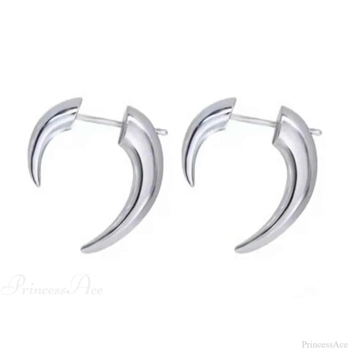 Bohemian Gilded Silvery Lunar Horn Stud Earring