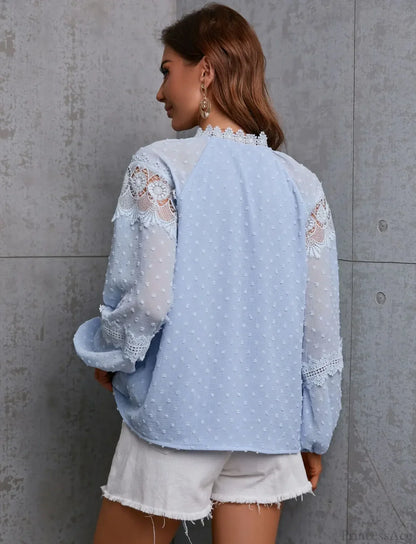 Bohemian Lace Hollow Out Tassel Oversize Boho Blouse