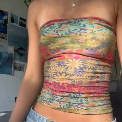 Boho Bandeau Off-Shoulder Tube Crop Top