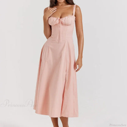 Boho Spaghetti Straps Tie Front Floral Dress